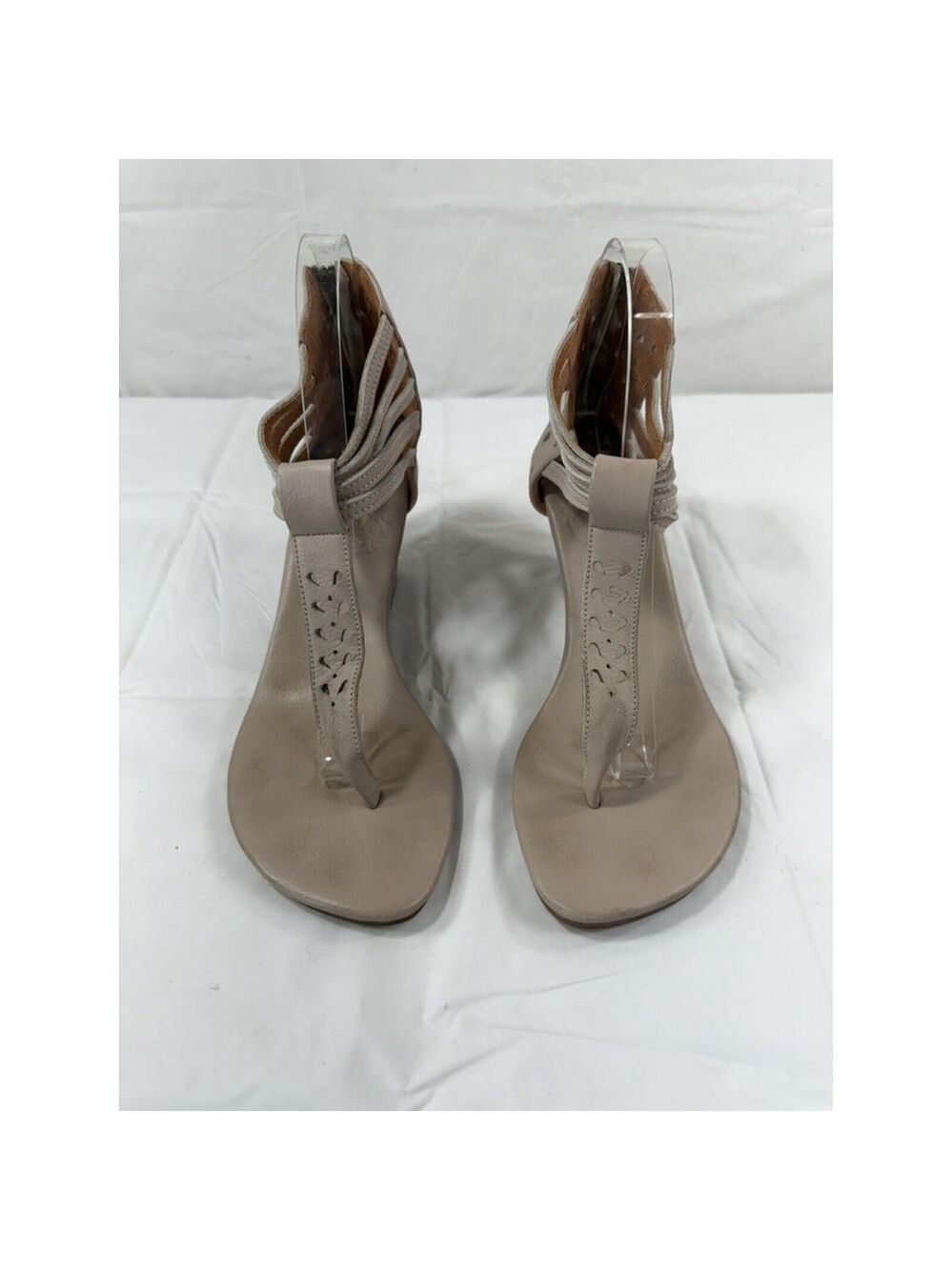 bali ELF Leather Bora Bora Rear Zip Handmade Wedge Sandal Size 8 thong